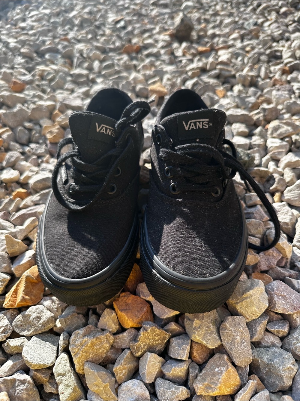 Vans Kids Black Canvas Low-Top Sneakers — Classic Skate Style